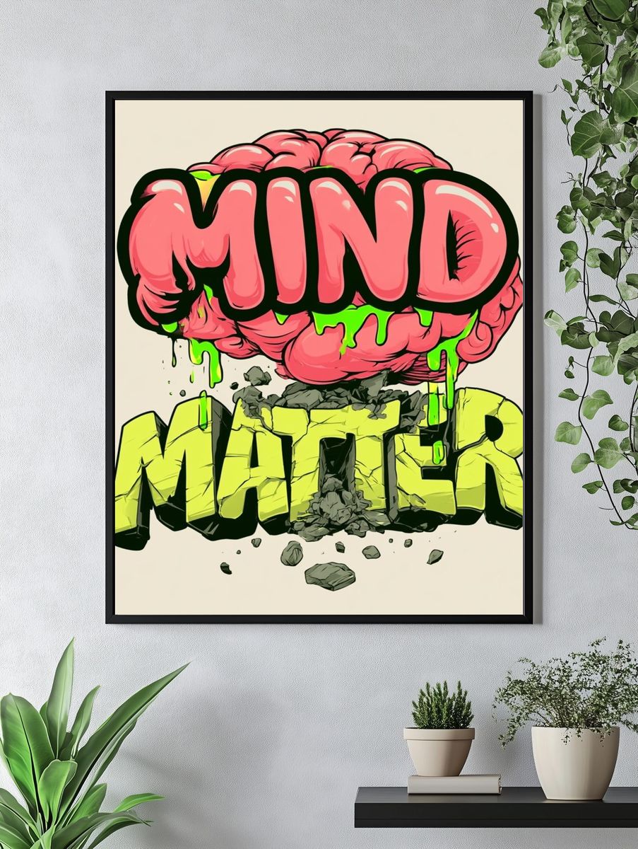 Mind Matter Typography Poster. — room view 4