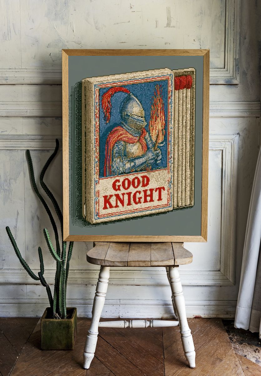 Good Knight Typography Poster. room preview