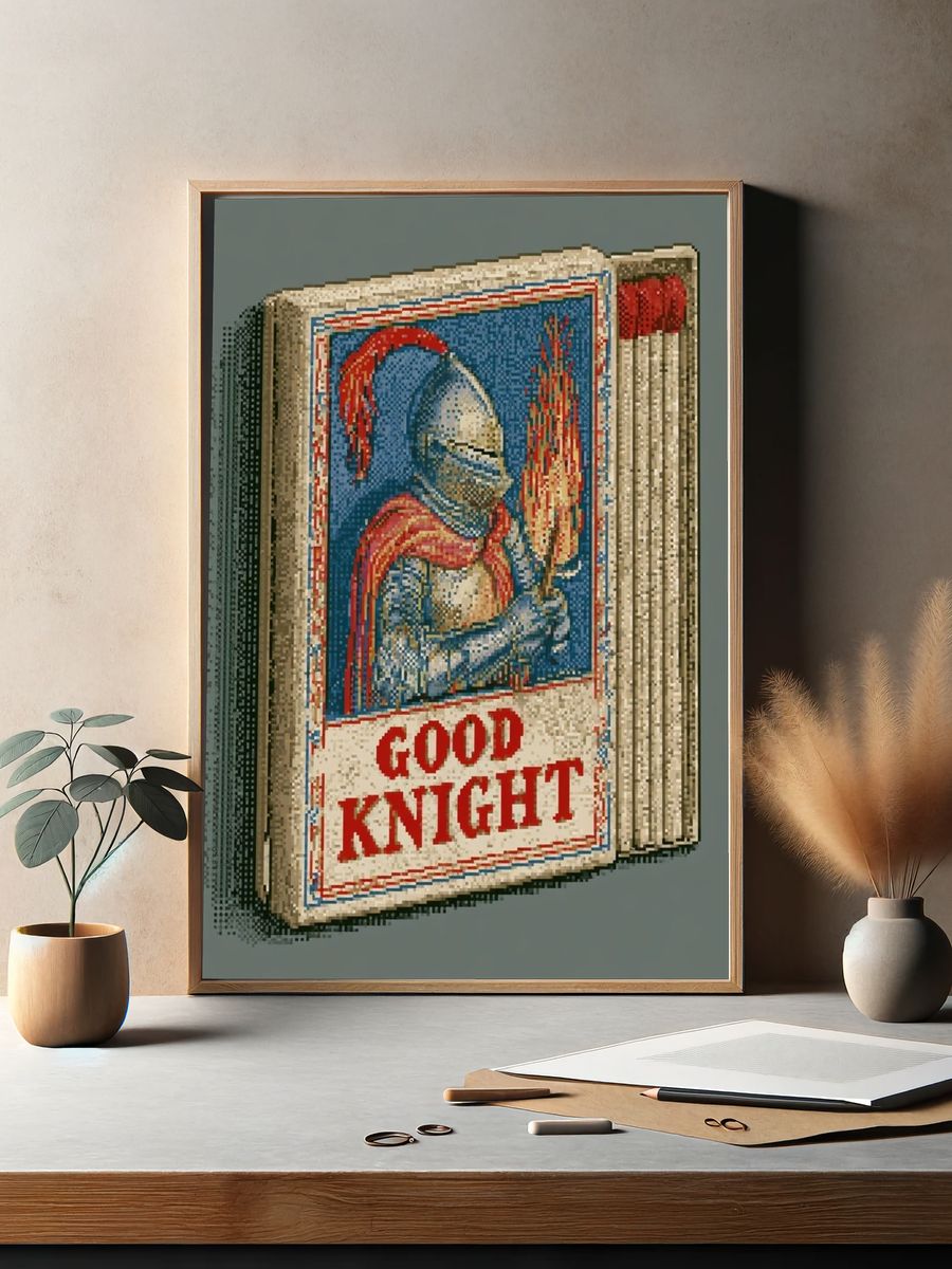 Good Knight Typography Poster. — room view 2