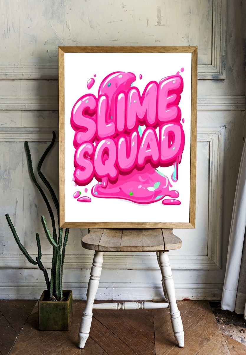 Slime Squad Typography Poster. — room view 1