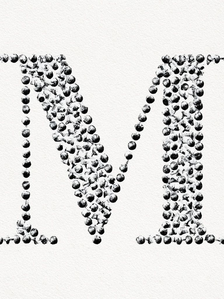Monogram M Typography Print. poster detail
