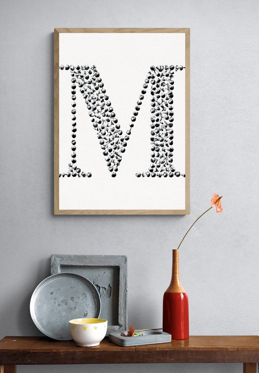 Monogram M Typography Print. — room view 3