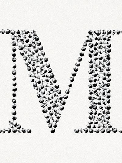 Monogram M Typography Print.