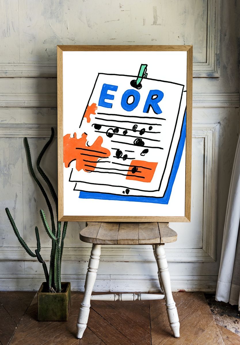 EOR Abstract Typography Poster. room preview