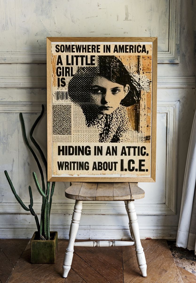 Somewhere in America Typography Poster. — room view 1