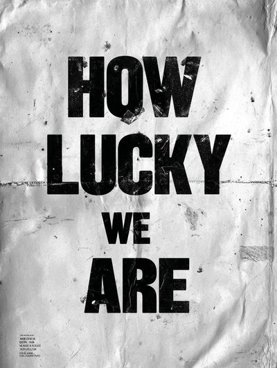 How Lucky We Are Typography Poster. poster