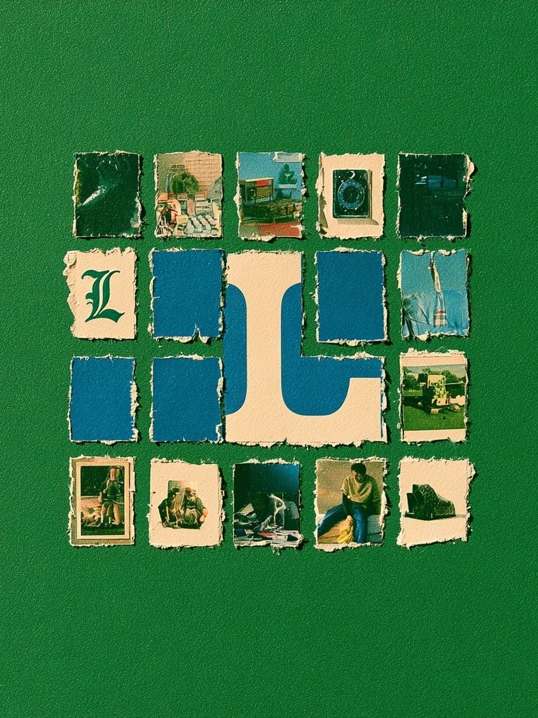 Green Collage Typography Poster. poster detail