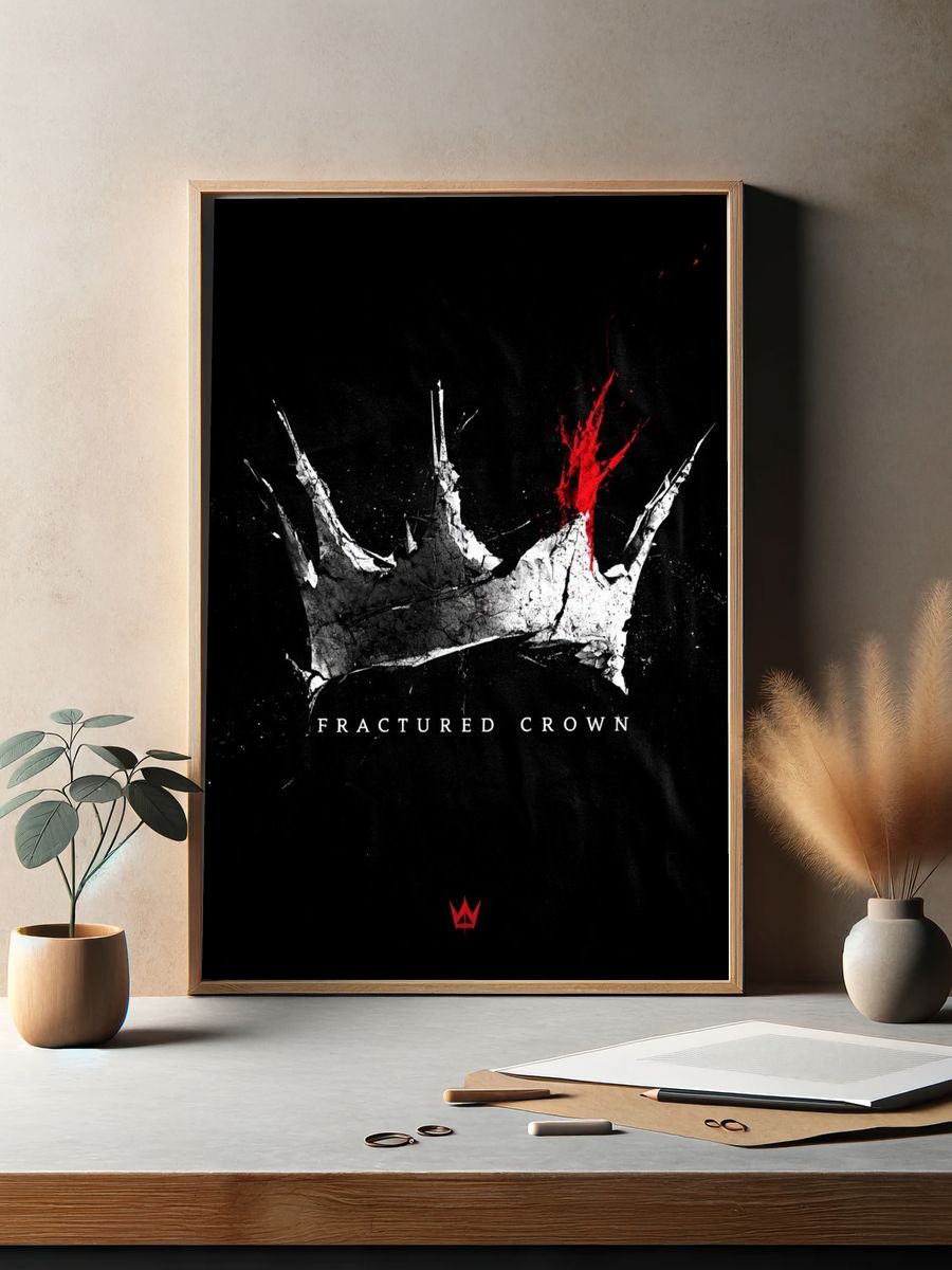 Fractured Crown Typography Print. — room view 2