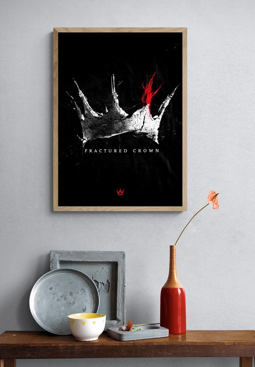 Fractured Crown Typography Print. — room view 3