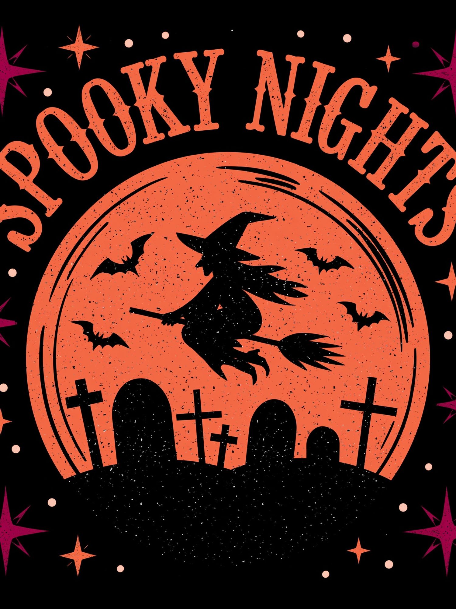 Spooky Nights Typography Poster. poster — typography art