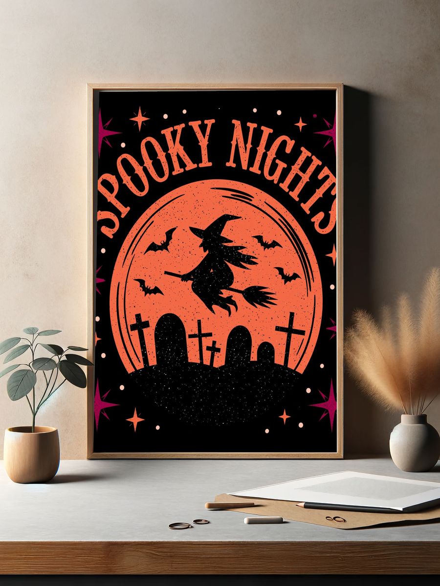 Spooky Nights Typography Poster. — room view 2