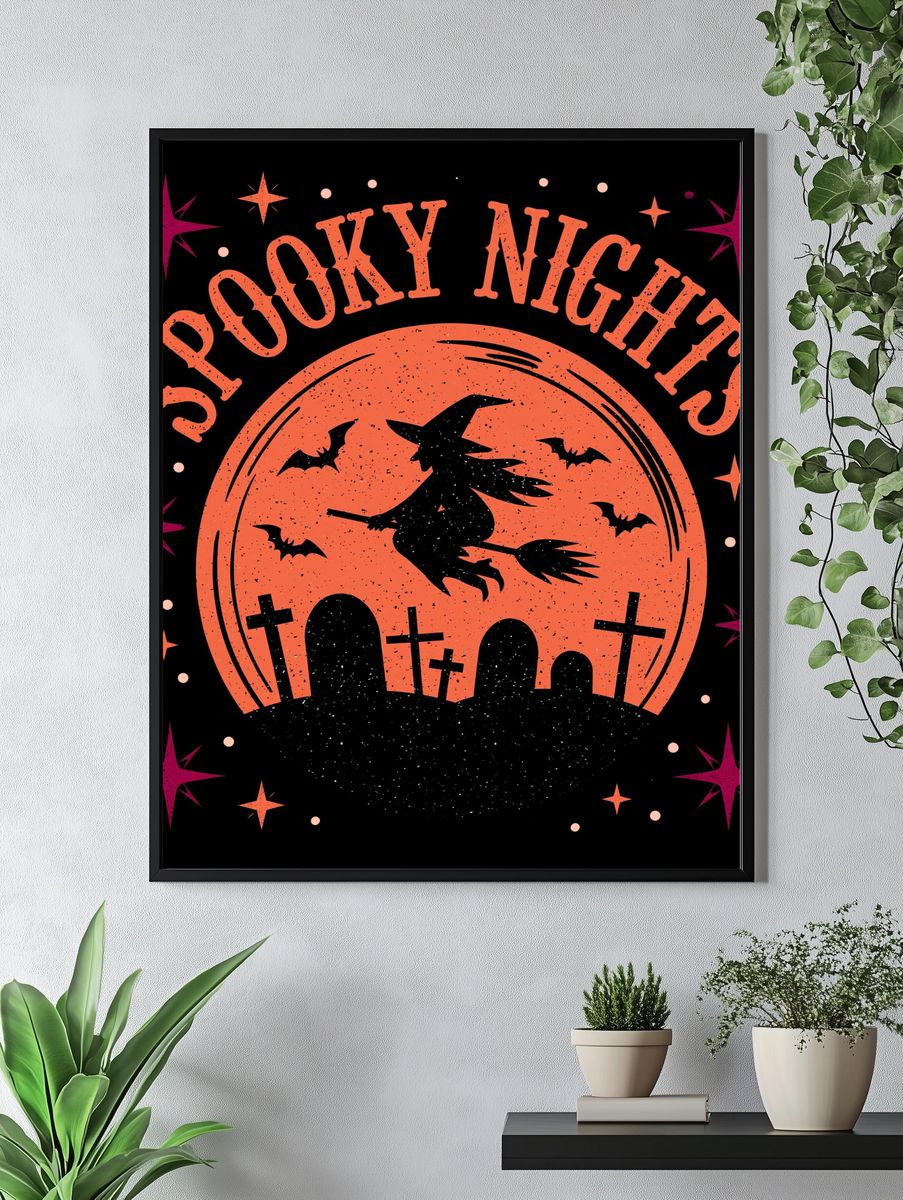 Spooky Nights Typography Poster. — room view 4