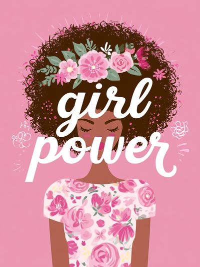 Girl Power Floral Typography Poster. poster