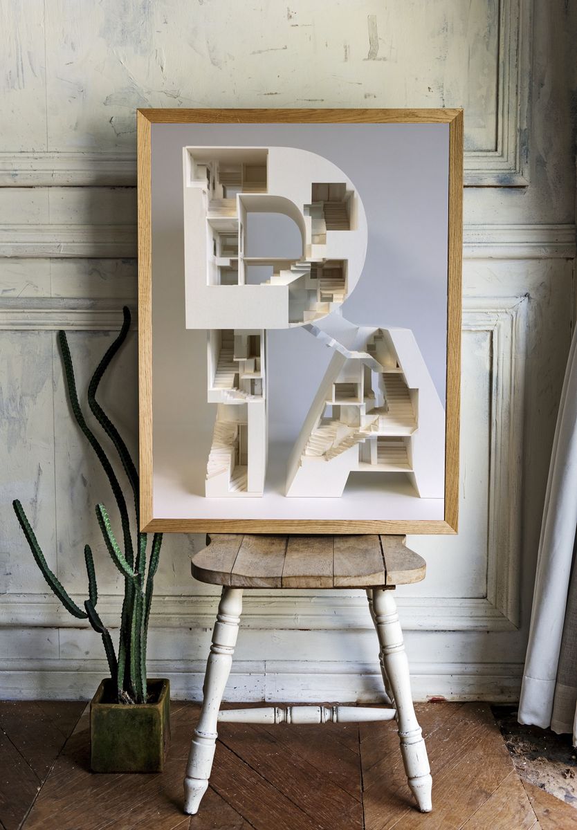 Architectural Letter R Poster. — room view 1