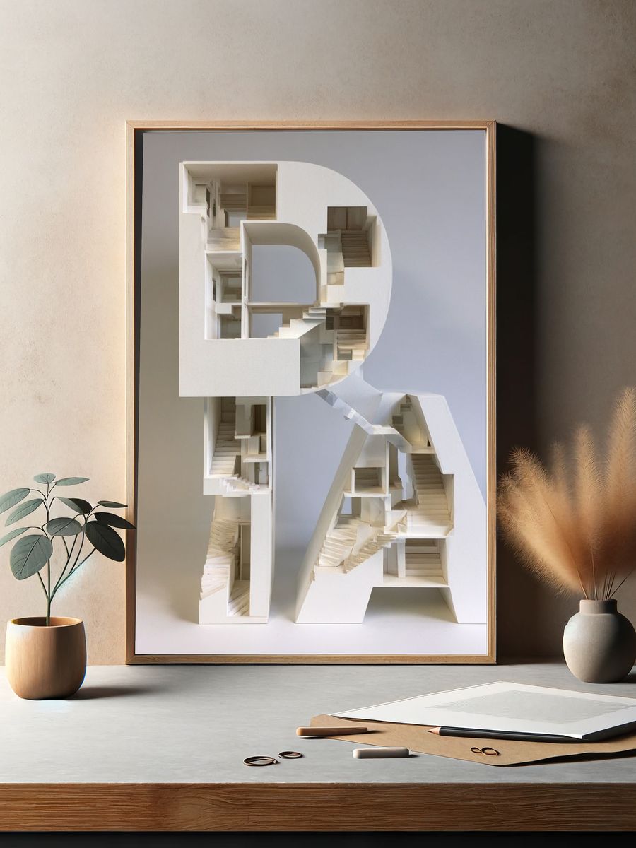 Architectural Letter R Poster. — room view 2