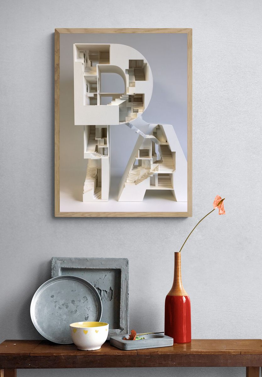 Architectural Letter R Poster. — room view 3