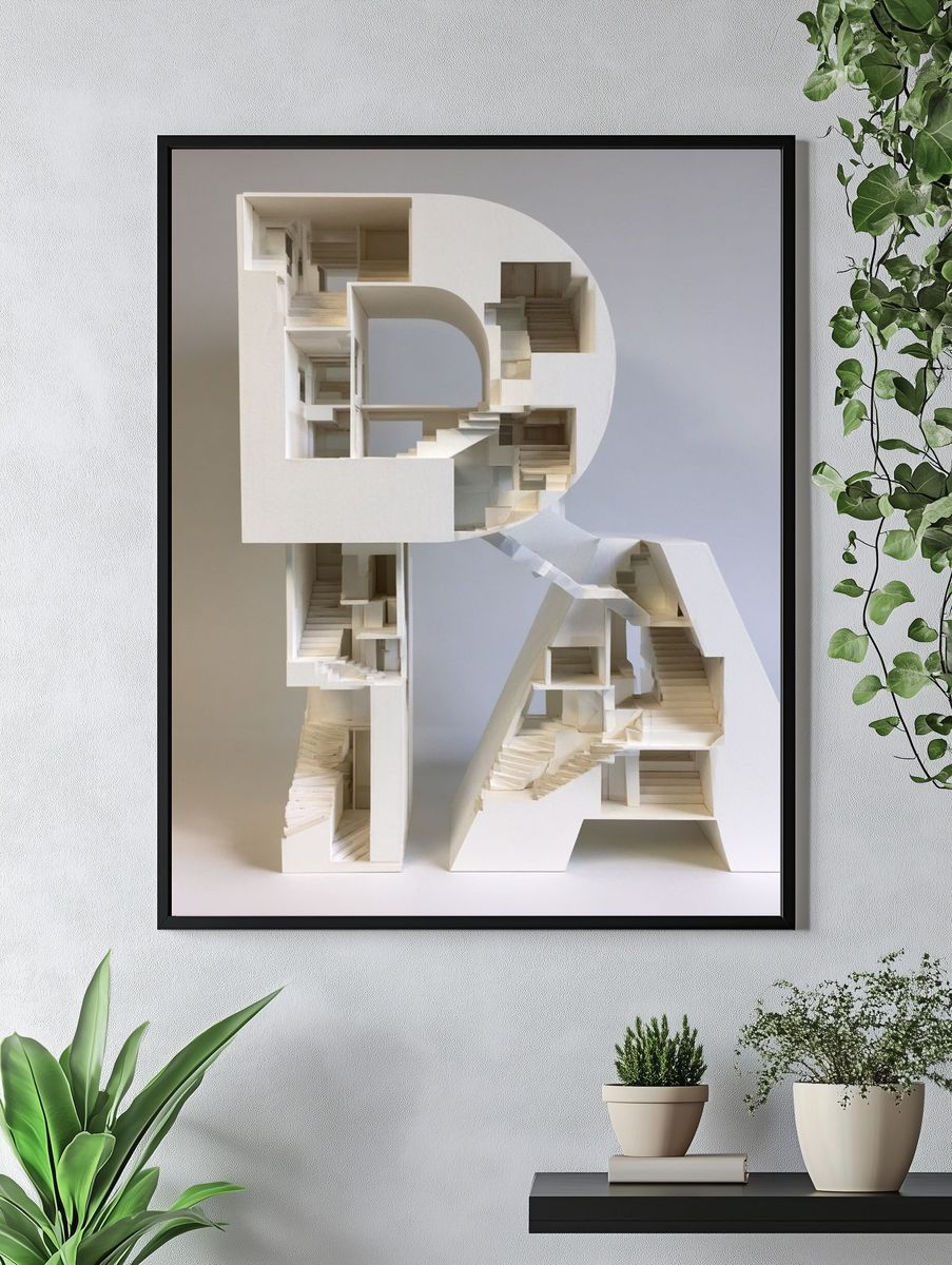 Architectural Letter R Poster. — room view 4