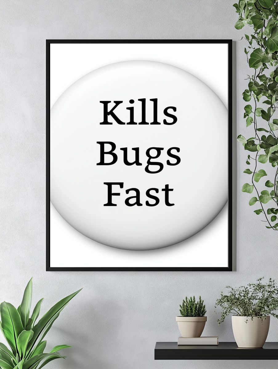 Kills Bugs Fast Typography Poster. — room view 4