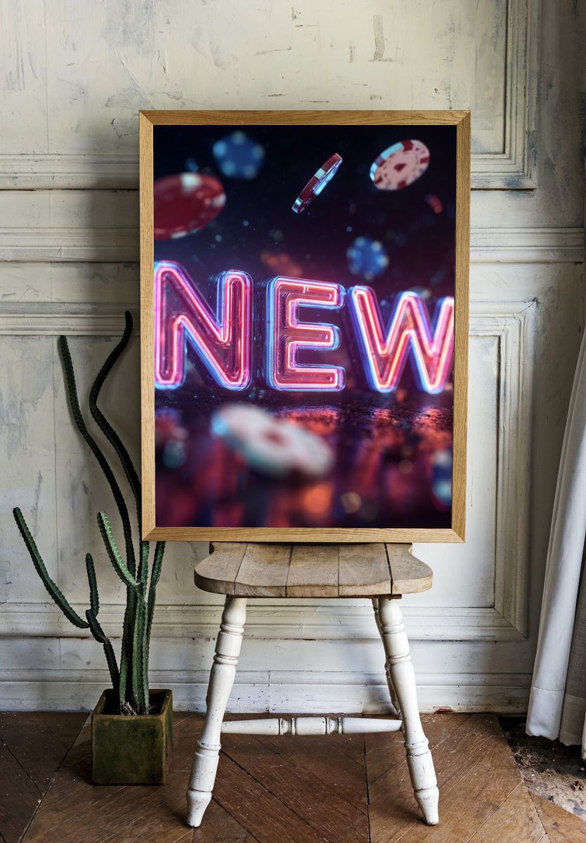 Neon New Typography Poster. room preview