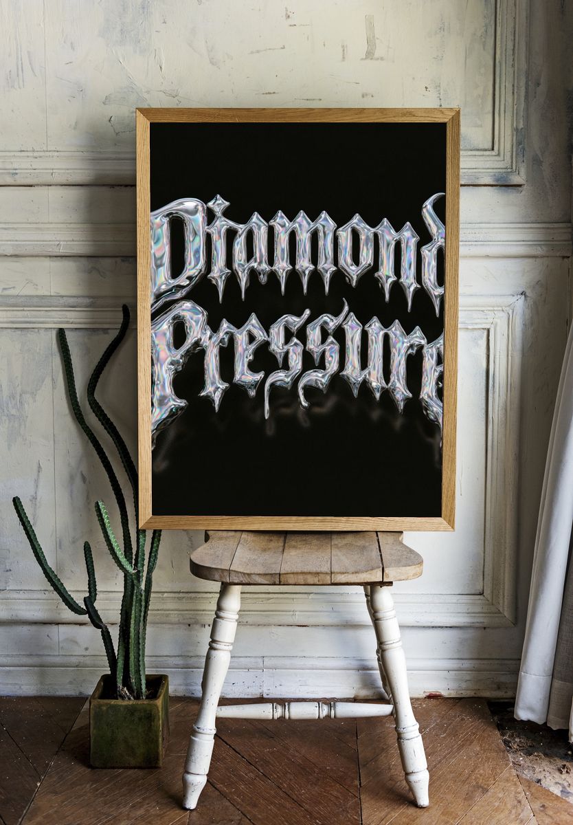 Diamond Pressure Typography Poster. room preview