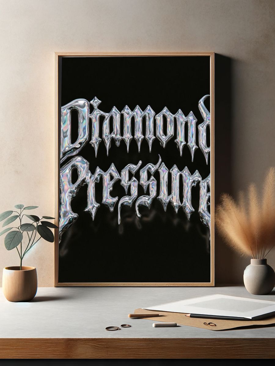 Diamond Pressure Typography Poster. — room view 2