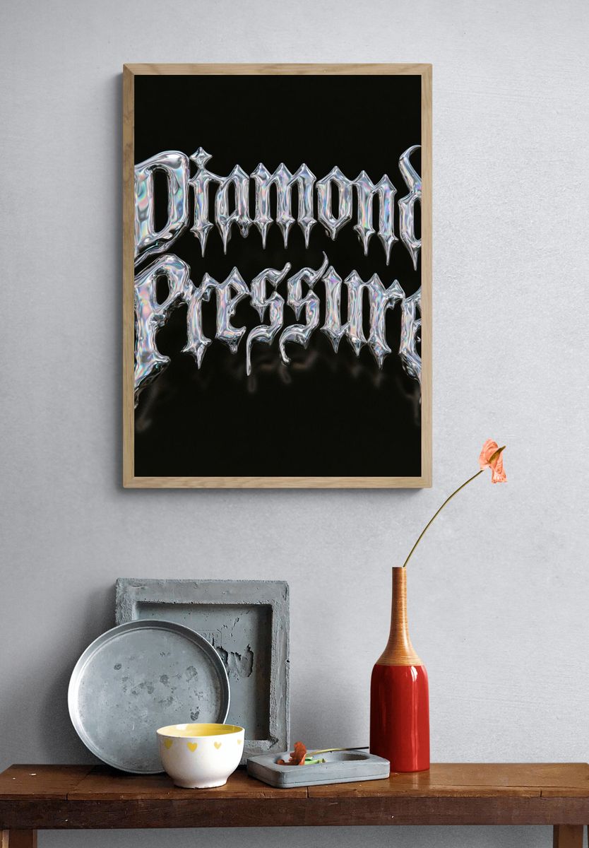 Diamond Pressure Typography Poster. — room view 3