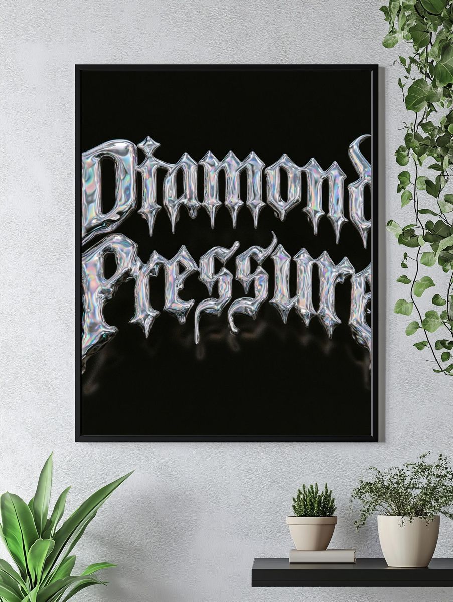 Diamond Pressure Typography Poster. — room view 4