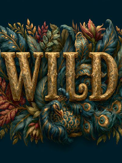 Wild Peacock Typography Print. poster