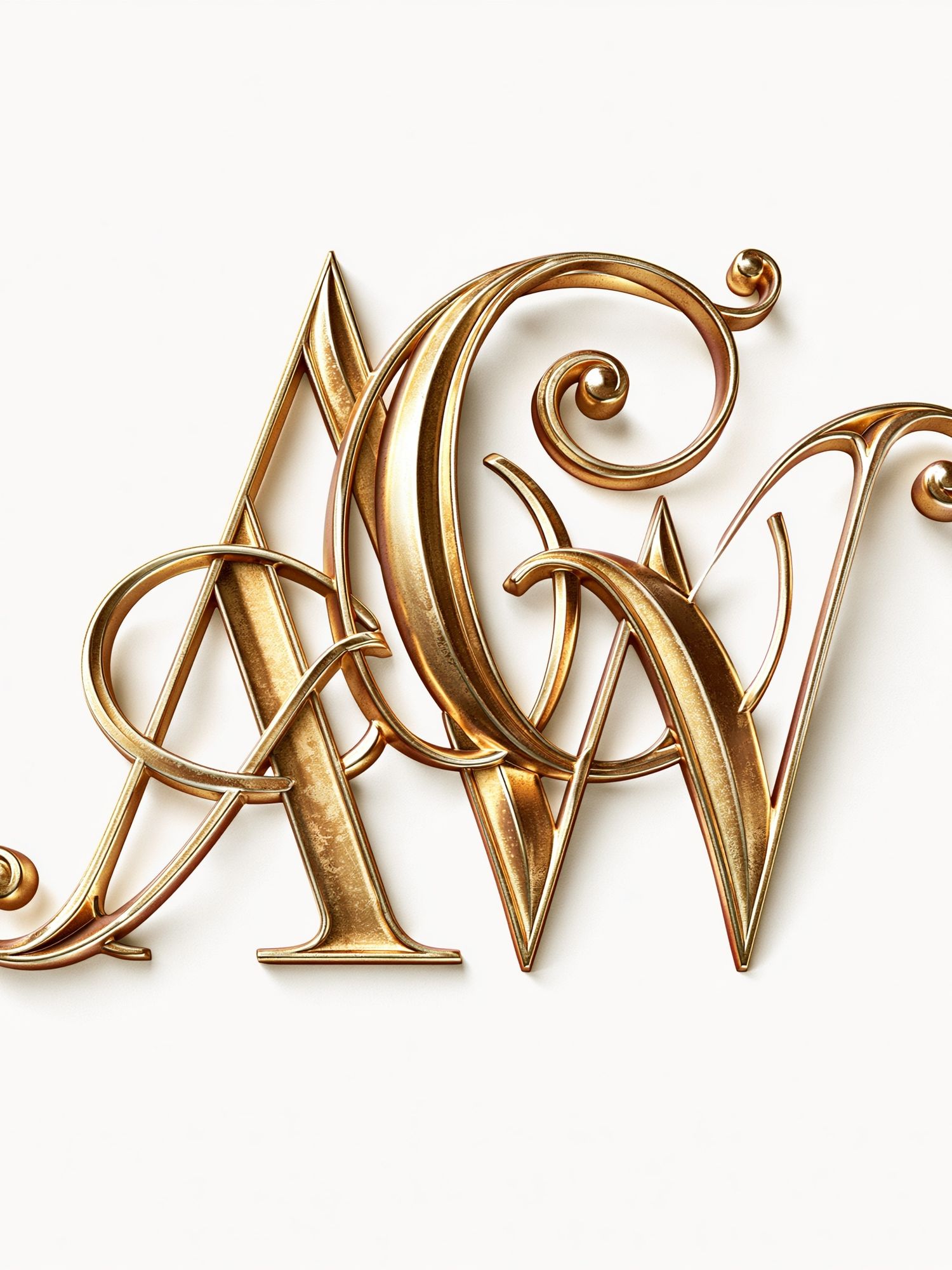 Gold Monogram Typography Poster. poster — typography art
