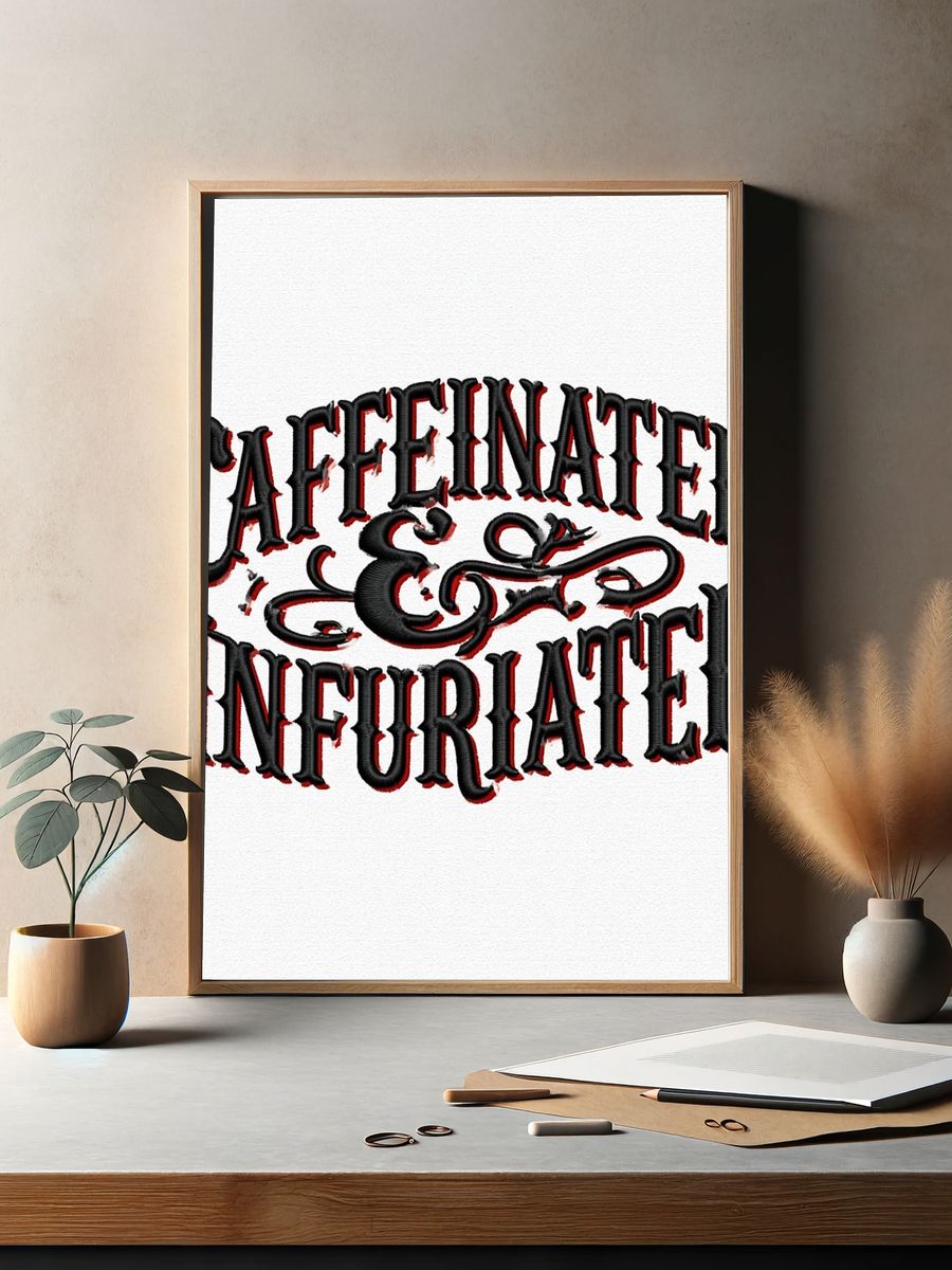 Caffeinated & Infuriated Typography Poster. — room view 2
