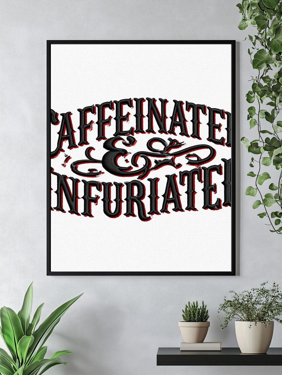 Caffeinated & Infuriated Typography Poster. — room view 4