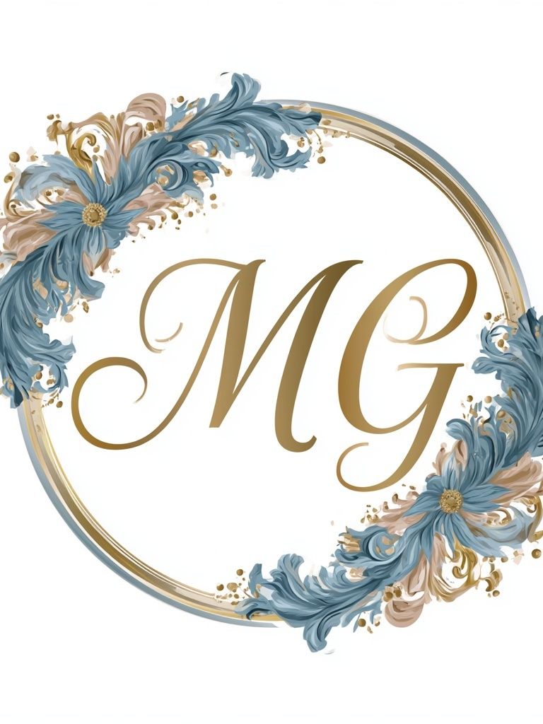 MG Floral Monogram Typography Poster. poster detail