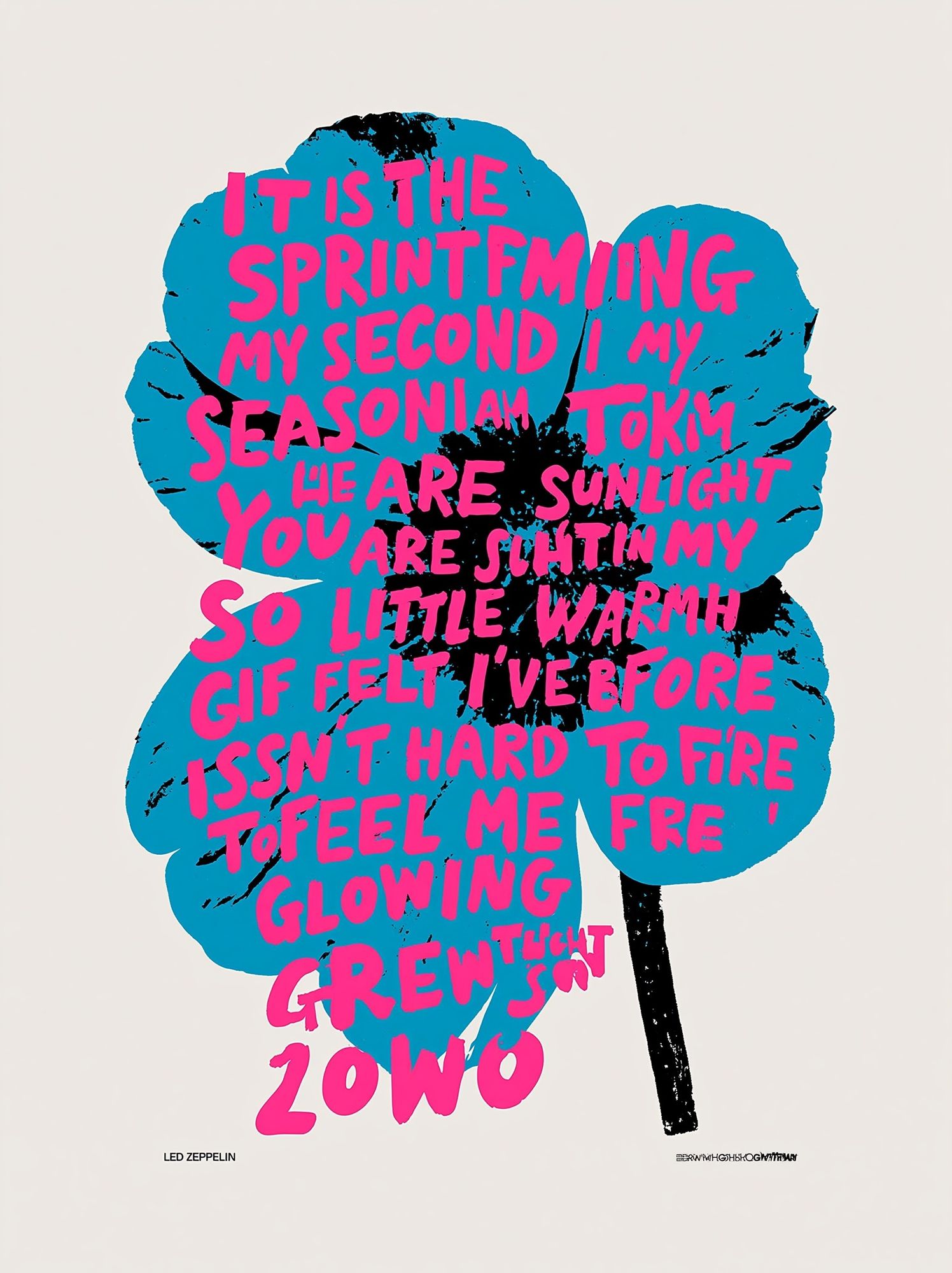 Led Zeppelin Flower Typography Poster. poster — typography art