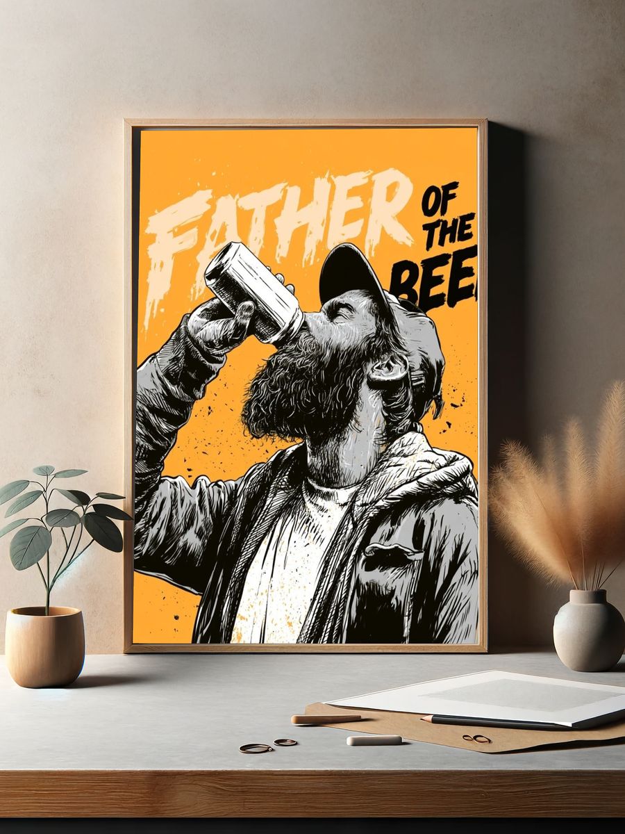 Father of the Beer Typography Poster. — room view 2