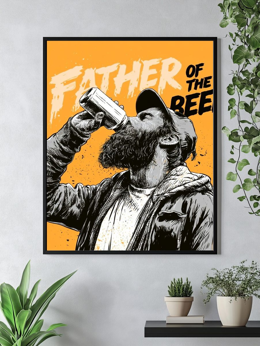 Father of the Beer Typography Poster. — room view 4