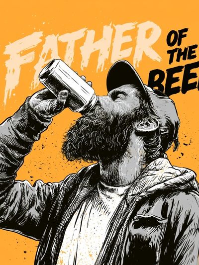 Father of the Beer Typography Poster.