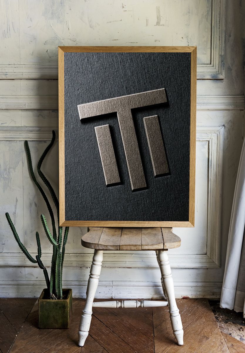 Minimalist T Monogram Poster. — room view 1