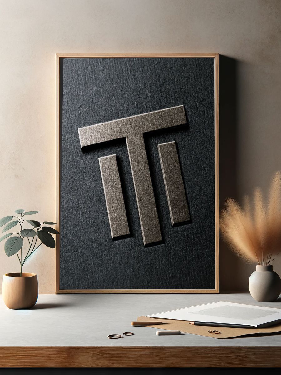 Minimalist T Monogram Poster. — room view 2