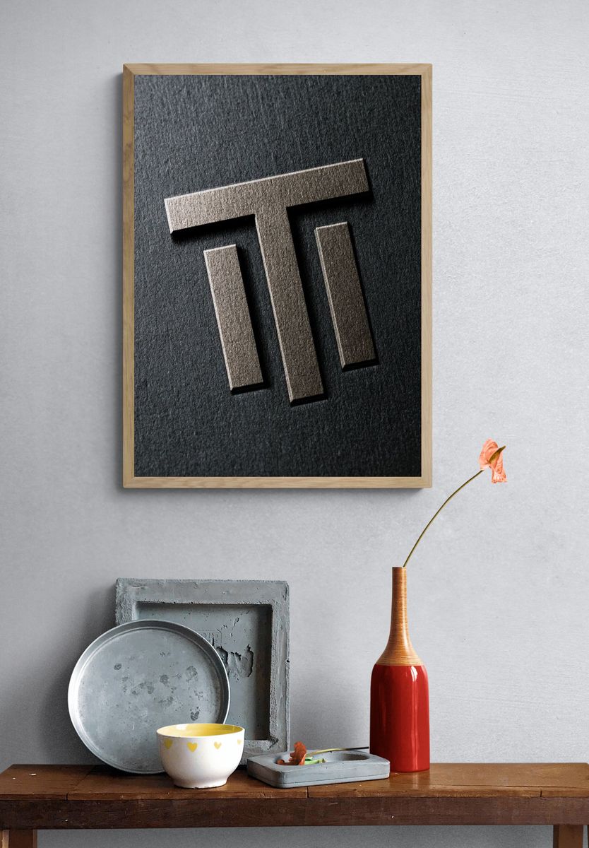 Minimalist T Monogram Poster. — room view 3