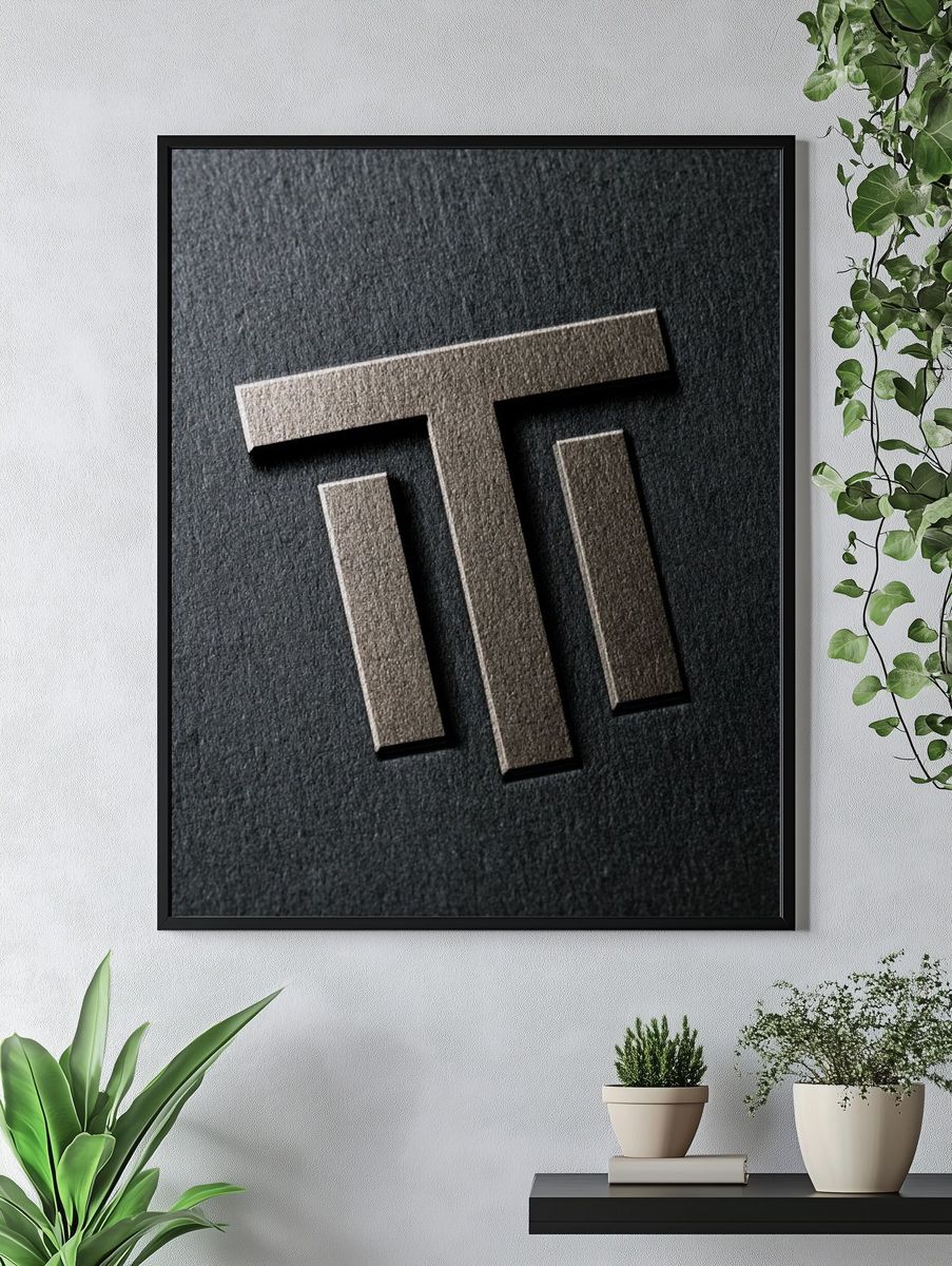 Minimalist T Monogram Poster. — room view 4