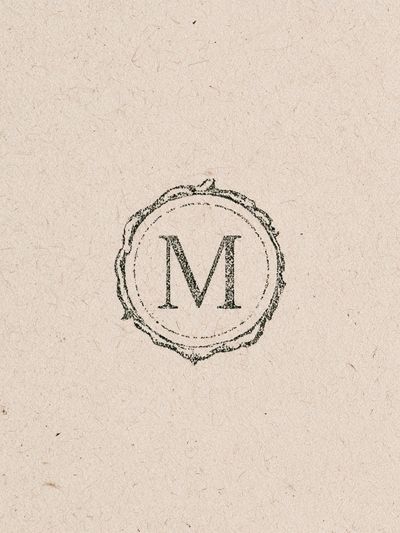 Monogram M Vintage Typography Poster. poster