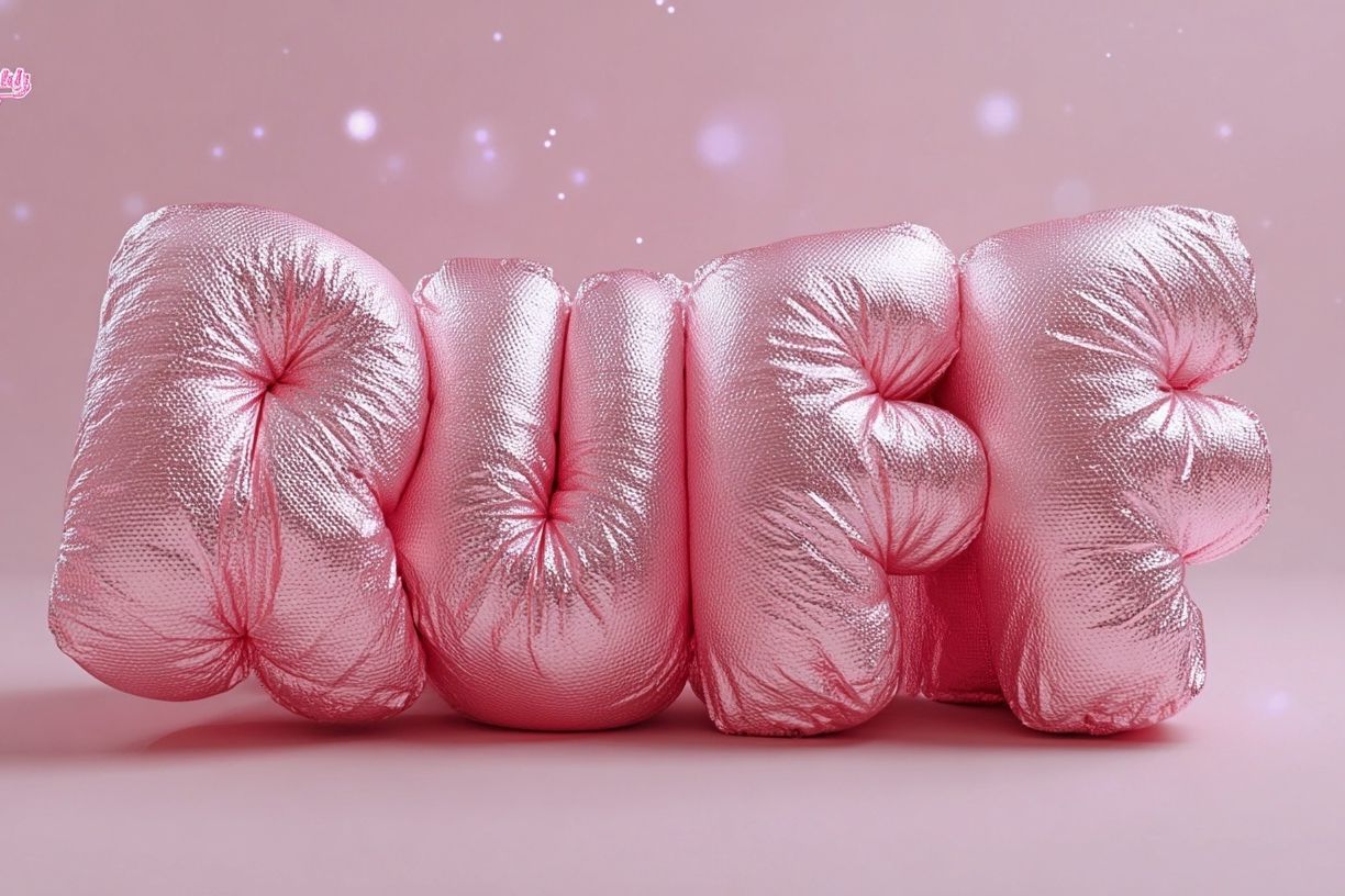 Puff Pink Typography Poster. poster detail