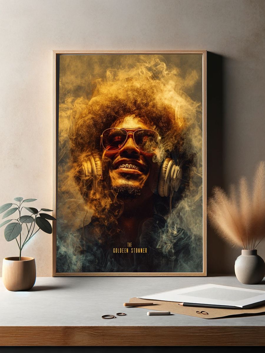The Golden Stoner Typography Poster. — room view 2