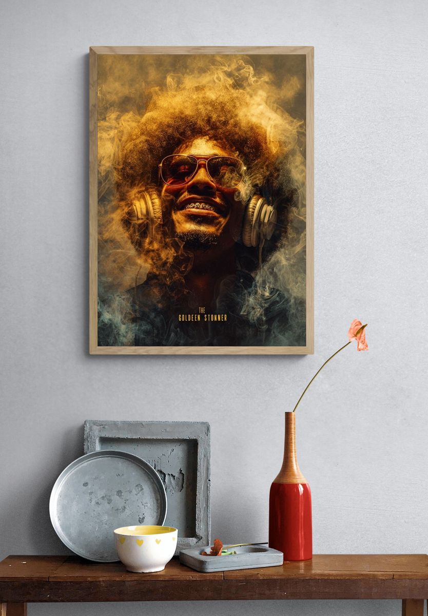 The Golden Stoner Typography Poster. — room view 3