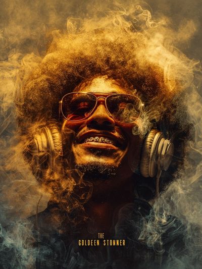 The Golden Stoner Typography Poster. poster