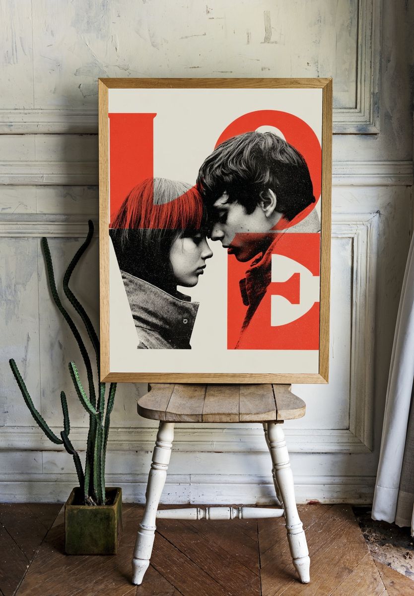 Red Love Collage Typography Poster. room preview