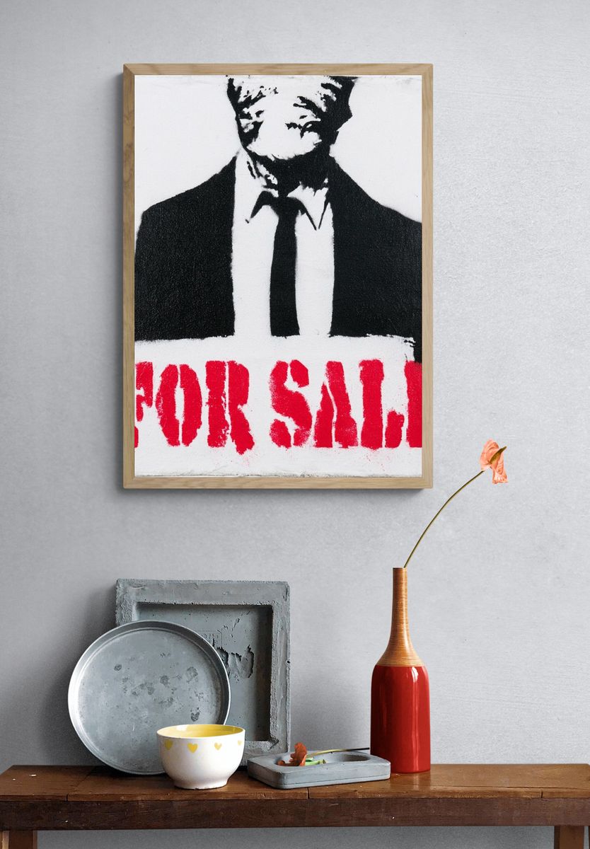 For Sale Stencil Typography Poster. — room view 3