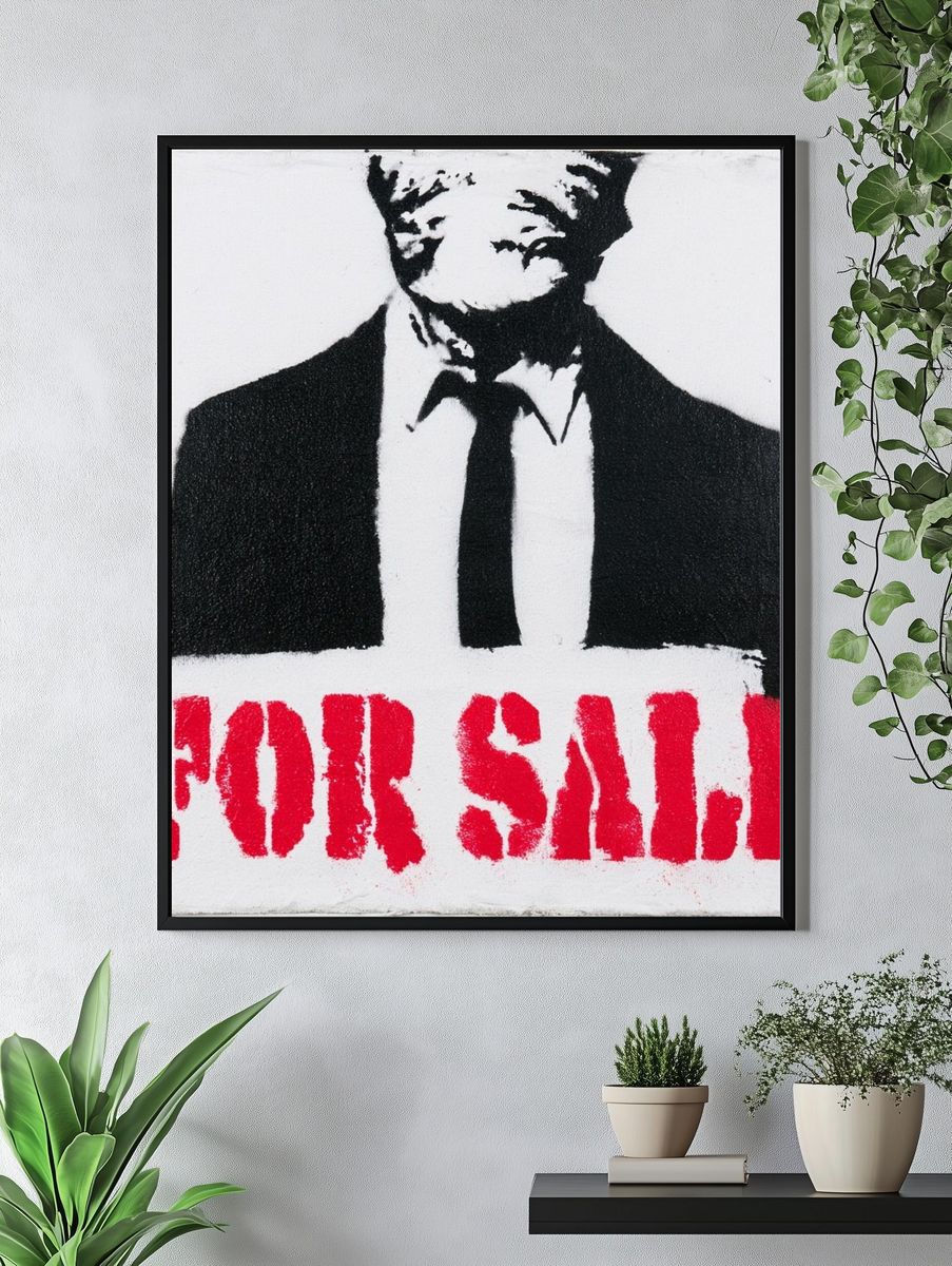 For Sale Stencil Typography Poster. — room view 4