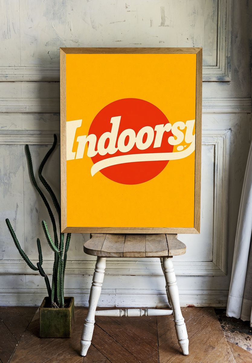Indoorsy Retro Typography Poster. — room view 1