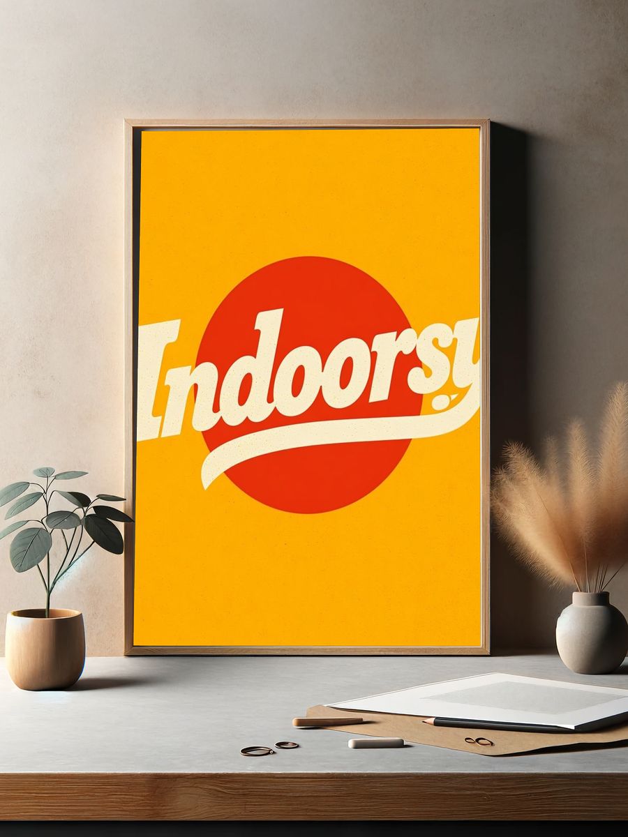 Indoorsy Retro Typography Poster. — room view 2